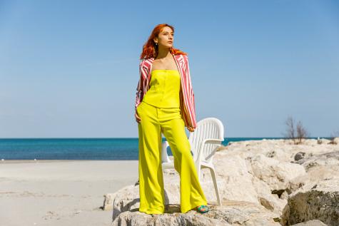 SO ALLURE - LEMON CREPE PALAZZO TROUSERS - photo 3