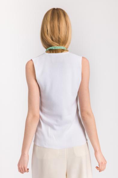 FLOOR - TANK TOP IN WHITE VISCOSE TRICOT - photo 3