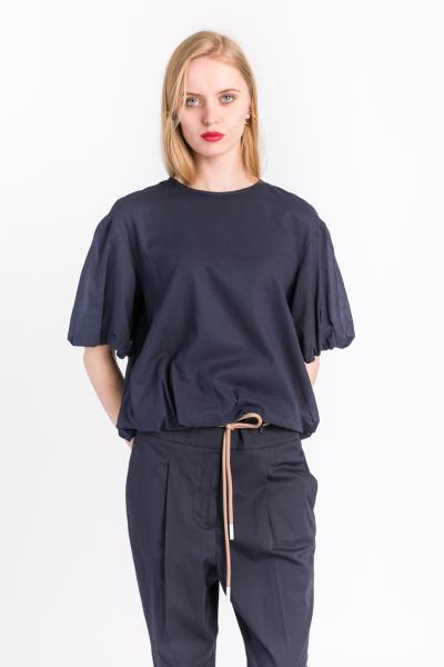 PESERICO - BLUE PURE COTTON VOILE BLOUSE