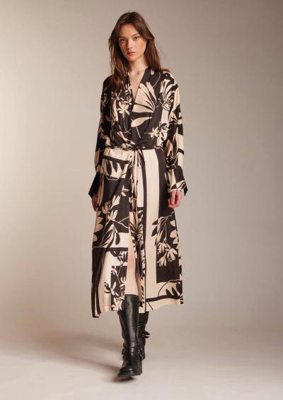 KARTIKA - SCARF PRINT KIMONO DRESS