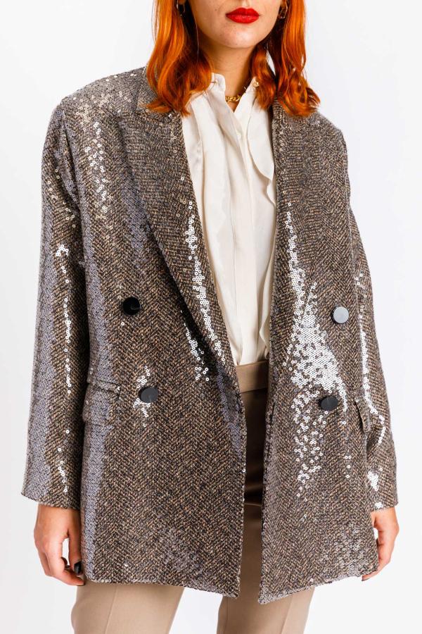 RA.ME - DOUBLE-BREASTED SEQUINED CABAN JACKET - photo 5