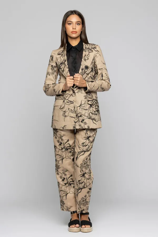 KOCCA - OVERALL JACKET WITH FLORAL EMBROIDERY - photo 3