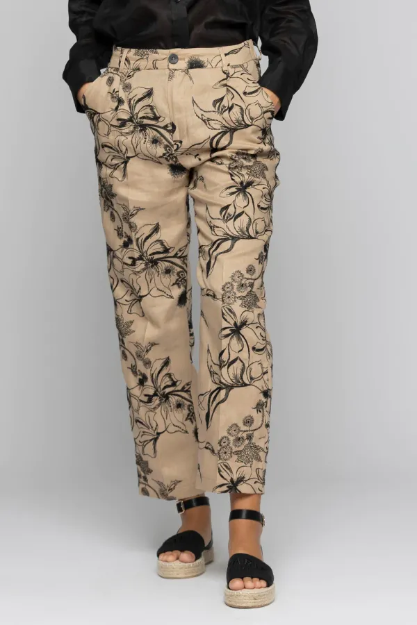 KOCCA - DORIANO FLORAL EMBROIDERY PANTS - photo 4
